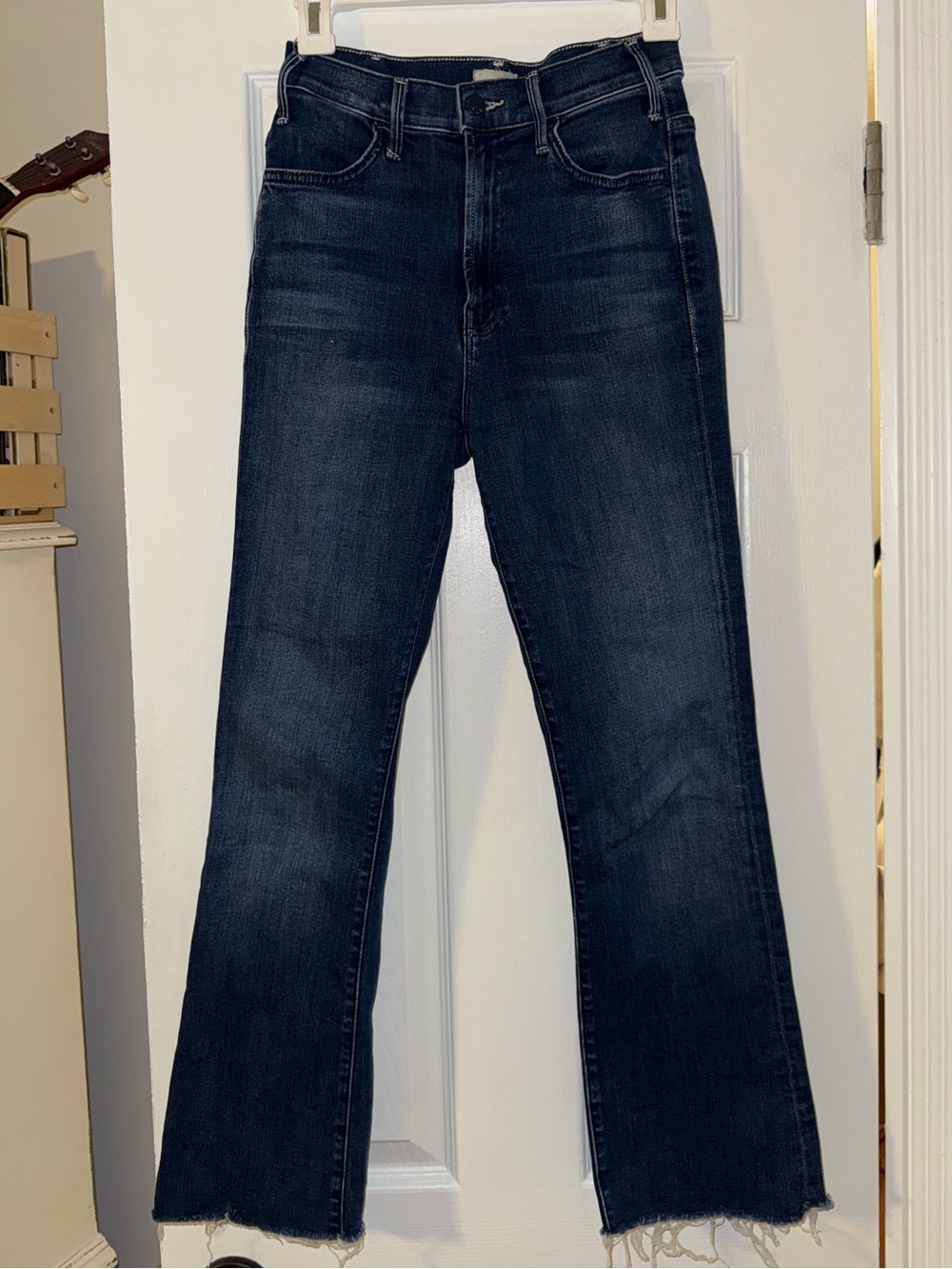 MOTHER The Hustler Ankle in Heirloom Dark Blue High-Rise Flare Jeans